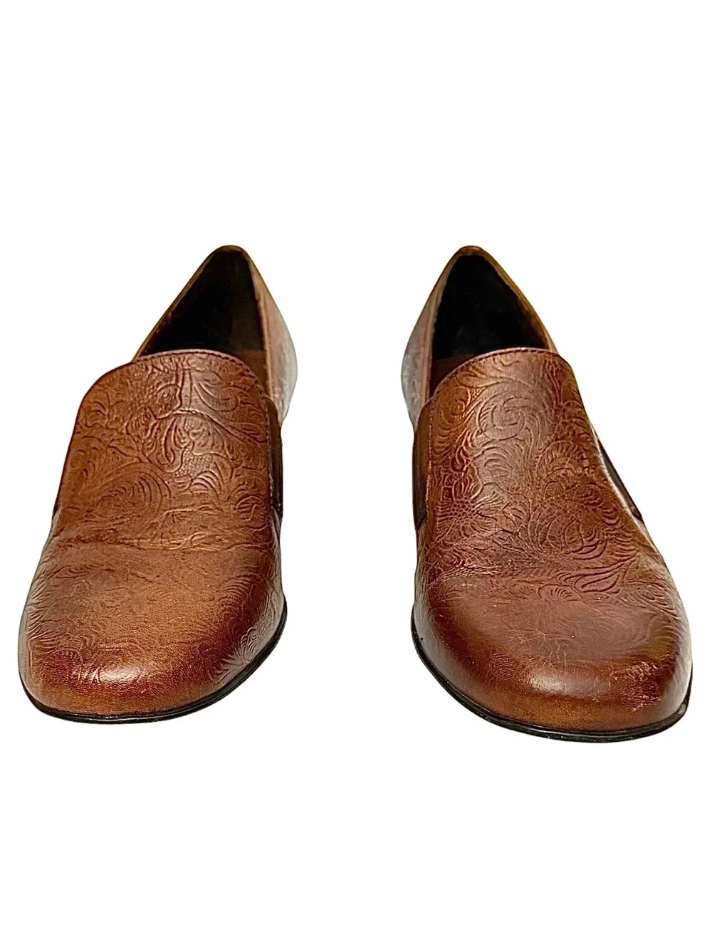 Walking Cradles Embossed Leather Clog Dress Loafers Women’s Size 7M Pre-Owned